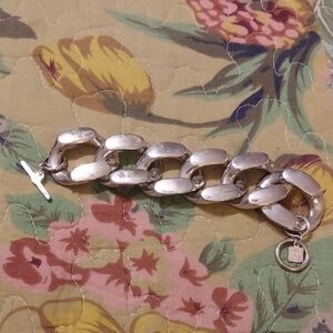 Large Link Anne Klein Toggle Chain Bracelet Silver